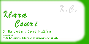 klara csuri business card